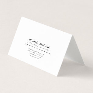 Black & White Minimalist Plain Premium Linen Business Card