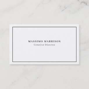 Black & White Minimalist Professional Plain Modern Business Card