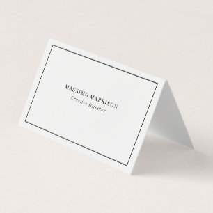 Black & White Minimalist Professional Plain Modern Business Card