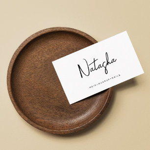 Black White Minimalist Signature Script Business Card