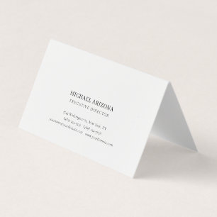 Black & White Minimalist Simple Chic Modern Plain Business Card