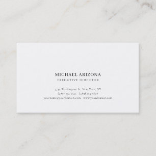 Black & White Minimalist Simple Chic Modern Plain Business Card