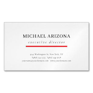 Black & White Minimalist Simple Chic Modern Plain Magnetic Business Card