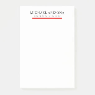 Black & White Minimalist Simple Chic Modern Plain Post-it Notes