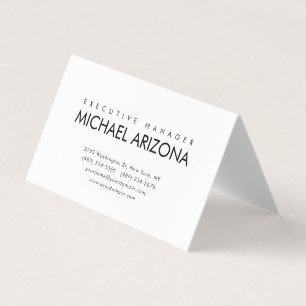 Black & White Minimalist Simple Plain Business Card