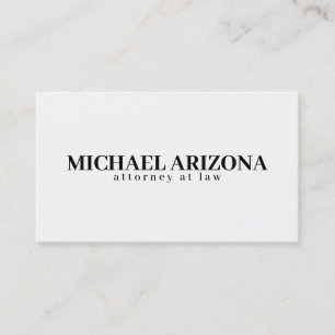 Black & White Minimalist Simple Plain Business Card
