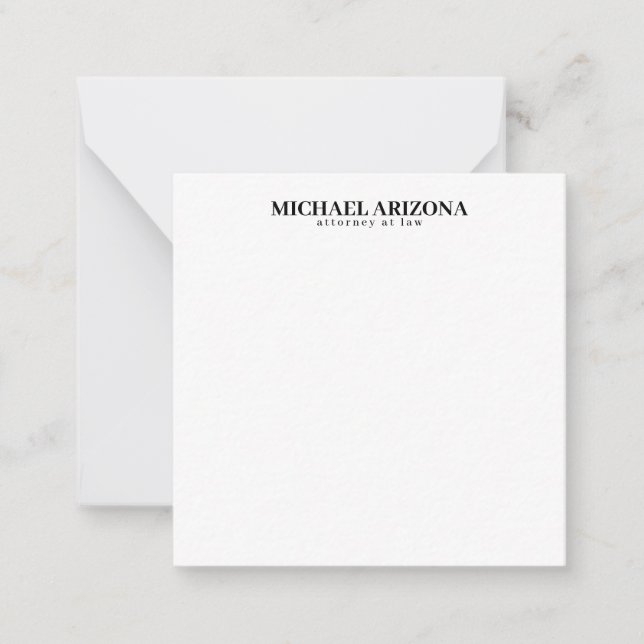Black & White Minimalist Simple Plain  Card (Front)