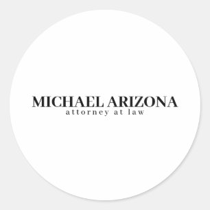 Black & White Minimalist Simple Plain Classic Round Sticker