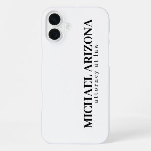 Black & White Minimalist Simple Plain iPhone 16 Plus Case