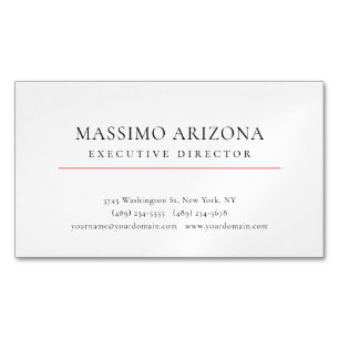 Black White Minimalist Simple Plain Magnetic Business Card