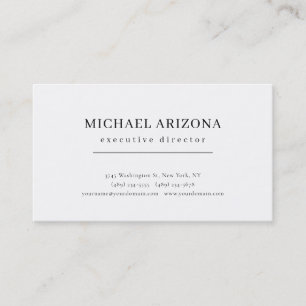 Black & White Minimalist Simple Plain Modern Plain Business Card