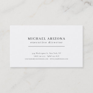 Black & White Minimalist Simple Plain Modern Plain Business Card