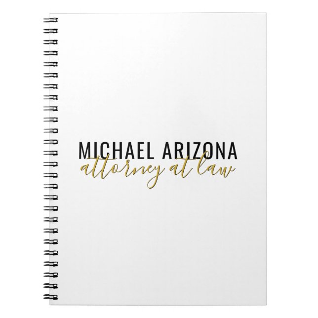 Black & White Minimalist Simple Plain  Notebook (Front)