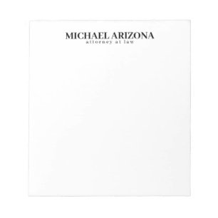 Black & White Minimalist Simple Plain  Notepad
