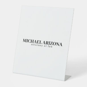 Black & White Minimalist Simple Plain Pedestal Sign