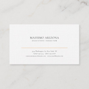 Black White Minimalist Simple Plain Premium Linen Business Card