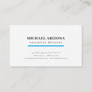Black White Minimalist Simple Plain Premium Thick Business Card