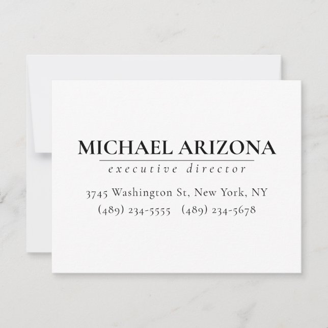 Black & White Minimalist Simple Plain  RSVP Card (Front)