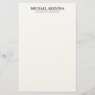 Black & White Minimalist Simple Plain Stationery