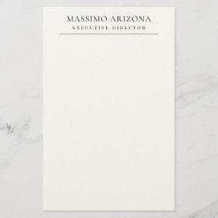 Black White Minimalist Simple Plain  Stationery