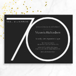 Black White Minimalist Surprise 70th Birthday Invitation<br><div class="desc">Black White Minimalist Surprise 70th Birthday Invitation. Modern minimalist birthday invitation design,  simple yet classy and elegant. Great for a black & white themed party! This is a customisable template,  if you need some help customising it simply contact the designer by clicking on the 'Message' button below.</div>