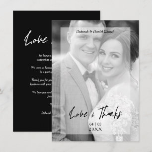 Black & White Minimalist Thanks Transparency Thank You Card