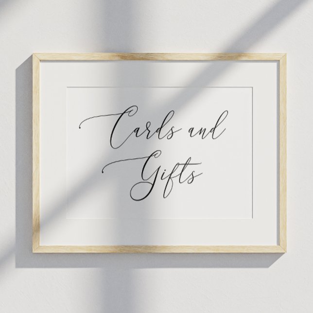 Black & White Minimalist Wedding. Cards & Gifts Poster (Creator Uploaded)
