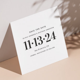 Black & White Minimalist Wedding. Clean Typography Save The Date