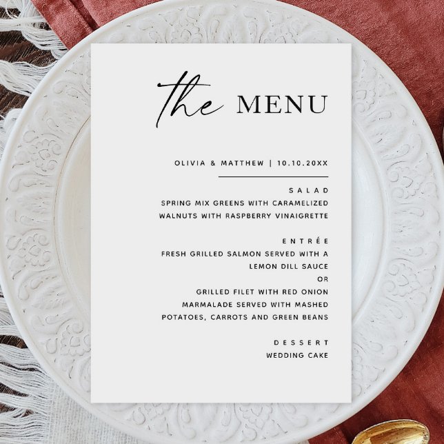 Black & White Minimalist Wedding | Elegant Formal Menu (Creator Uploaded)