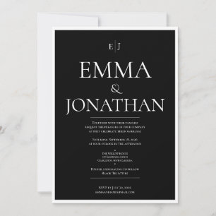 Black & White Minimalist Wedding Invitation