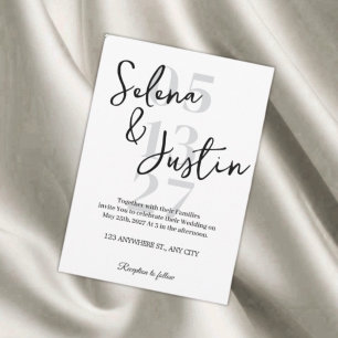 Black & White Minimalist Wedding Invitation