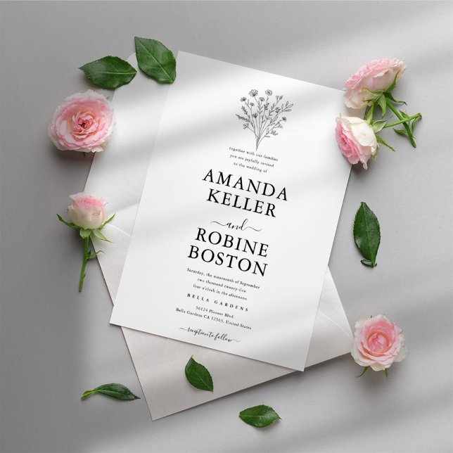 Black & White Minimalist Wedding Invitation (Creator Uploaded)