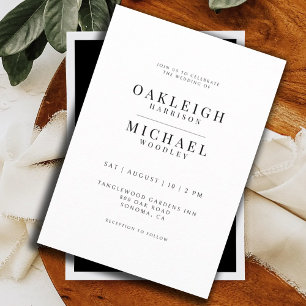  Black & White Minimalist Wedding Invitation