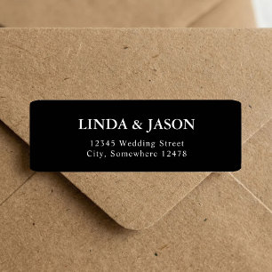 Black & White Minimalist Wedding Return Address