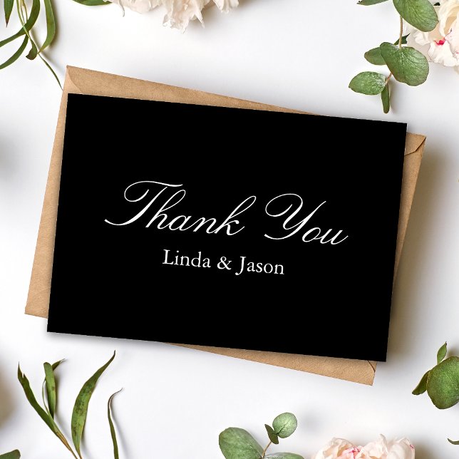 Black & White Minimalist Wedding Thank You Card (Creator Uploaded)