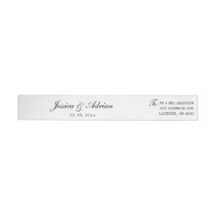 Black & White Minimalist Wrap Around Address Label