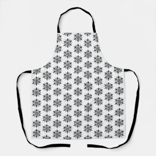 Black & White Minimalistic Graphic Snowflake Apron