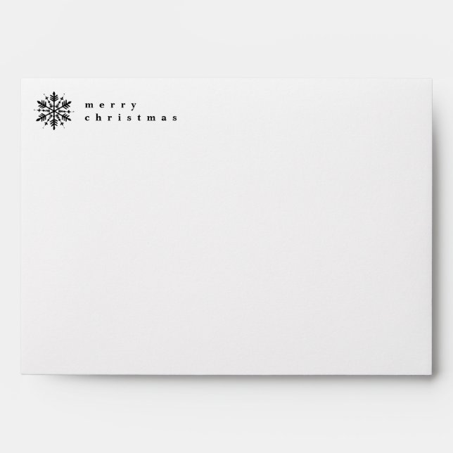 Black & White Minimalistic Graphic Snowflake Envelope (Front)