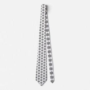 Black & White Minimalistic Graphic Snowflake Tie