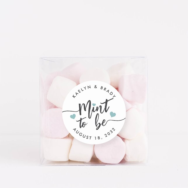 Black & White Mint to Be Wedding Favour Classic Round Sticker (Creator Uploaded)