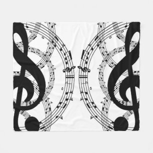 Black & White Mirror Image Music 2 Fleece Blanket