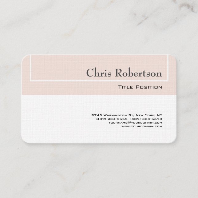 Black & White Mnimalist Plain Simple Modern Business Card (Front)
