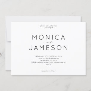 Black & White Modern 1 Wedding Invitation
