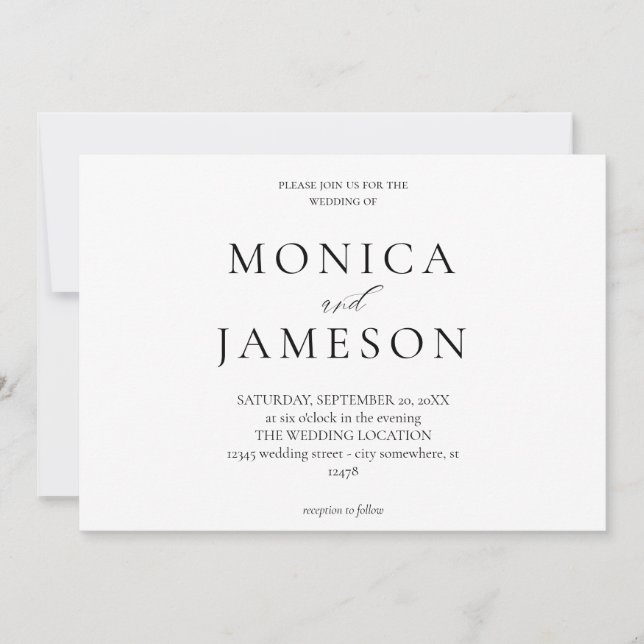 Black & White Modern 2 Wedding Invitation (Front)