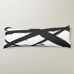 Black & White Modern Abstract Art Line Decorative Body Cushion