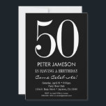 Black & White Modern Adult Birthday Invitations<br><div class="desc">A simple and modern black and white birthday invitation for milestone or any age birthday.  This invite is for any age including milestones: 18th 21st 30th 35th 40th 45th 50th 55th 60th 65th 70th 75th 80th 85th 90th</div>