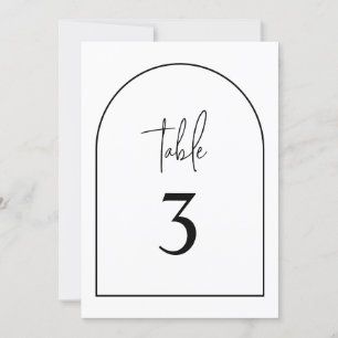 Black & White Modern Arch Minimalist Table Number