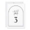 Black & White Modern Arch Minimalist Table Number