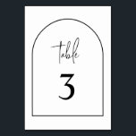 Black & White Modern Arch Minimalist Table Number<br><div class="desc">© Gorjo Designs. Made for you via the Zazzle platform. 

// Need help customising your design? Got other ideas? Feel free to contact me (Zoe) directly.</div>