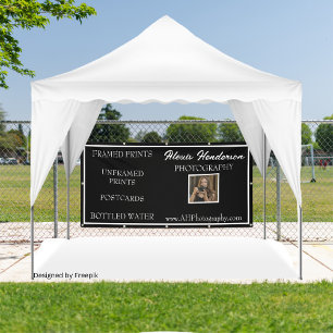 Black & White Modern Available Products Booth Banner